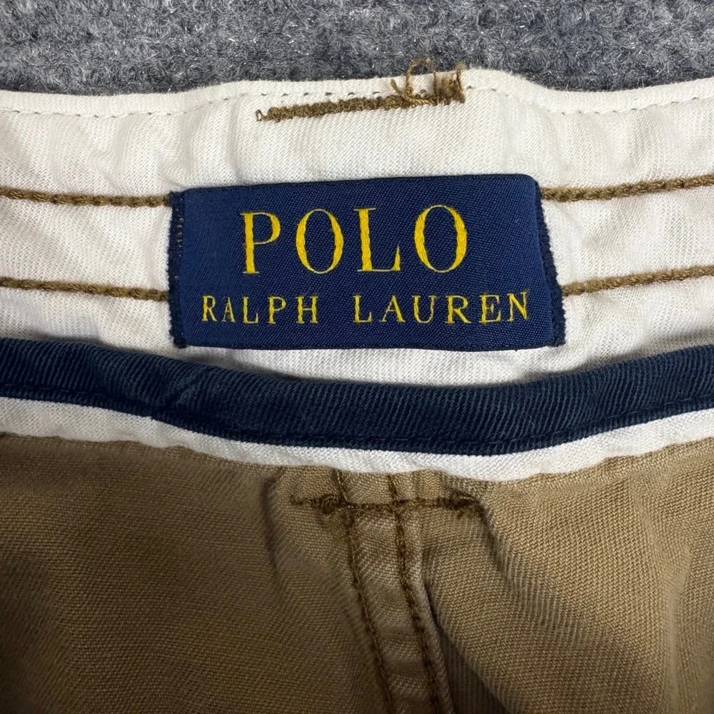Polo Ralph Lauren Mens 38 Khaki Cargo Shorts Tan Cotton Classic Polo Chino 9